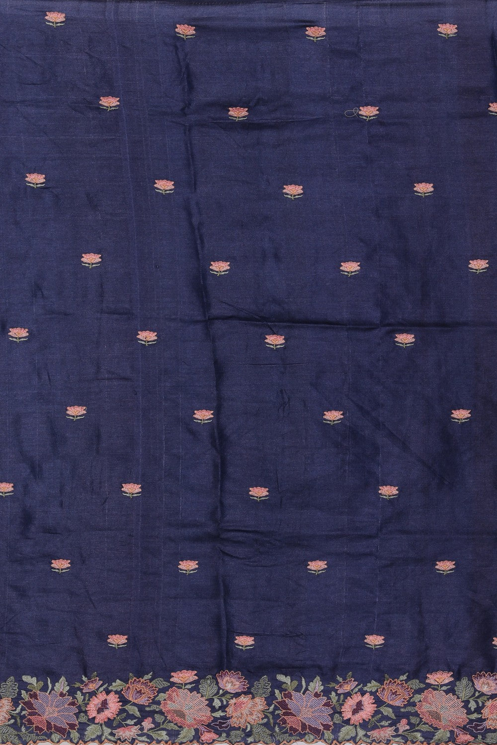 Image of Tussar Silk Embroidery Saree